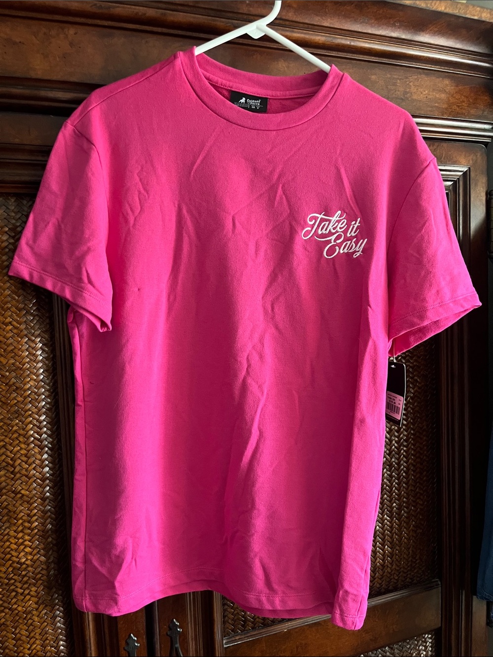 Take It Easy Women's Short Sleeve Tee - Hot Pink